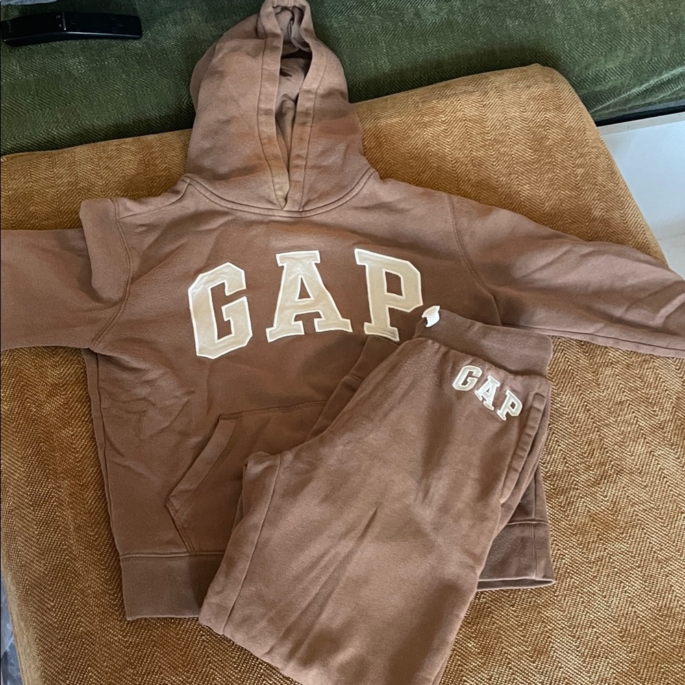 Kids GAP Tan Hoodie and Sweatpants Set
